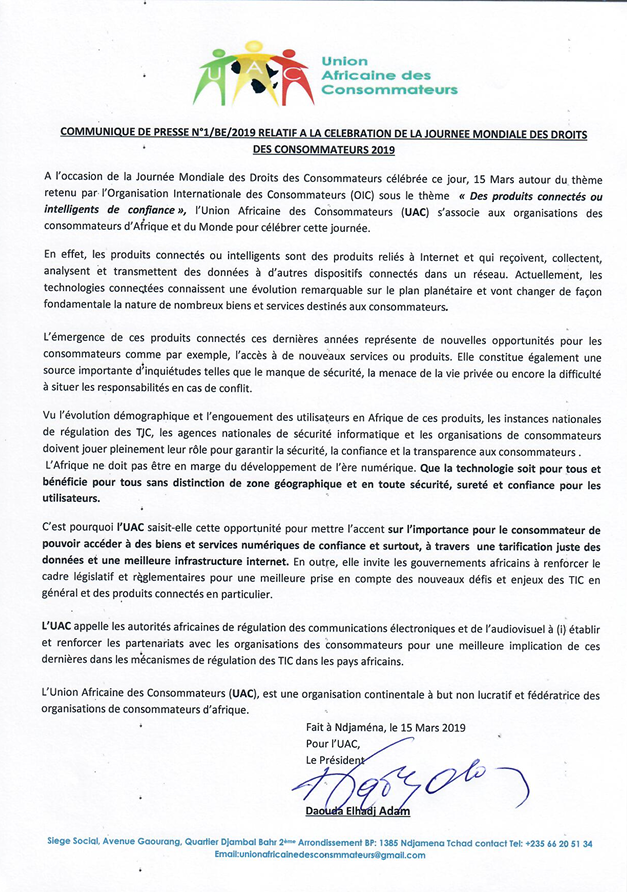 Communiqué OAC JMC 2019